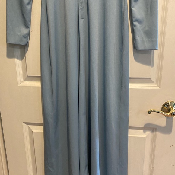 True Vintage 70's Mikey, Jrs. Of CA Light Blue Mock Neck Maxi Gown Sz 5 Juniors - Picture 5 of 7